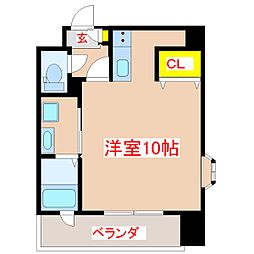 Nブランド　プレミアタワー 5階ワンルームの間取り
