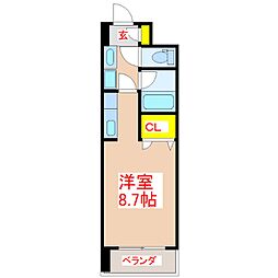 プレジデント天保山 ワンルームの間取図画像
