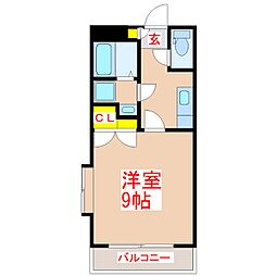 ラ・ビアン・サーラ・2 1Kの間取図画像