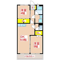有満ビル 2DKの間取図画像