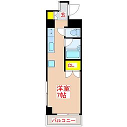 パルセスユニ ワンルームの間取図画像