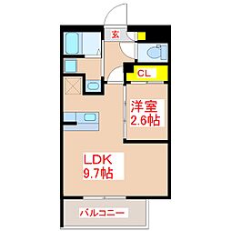 Y'sBLD.22 1LDKの間取図画像