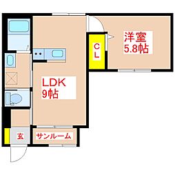 Link 1LDKの間取図画像