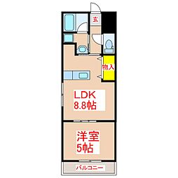 メゾンドブランシュ真砂 1LDKの間取図画像