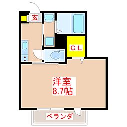 ファインコート下荒田 1Kの間取図画像