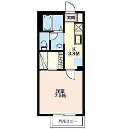 ガーデニアブロッサム 1Kの間取図画像
