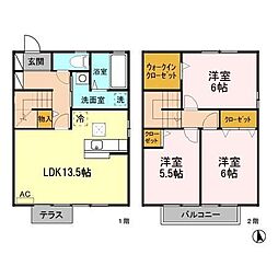 ブロッサムヒルズ 3LDKの間取図画像