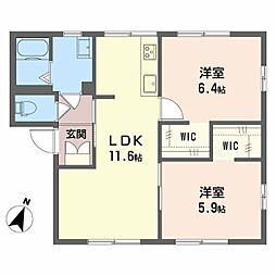 フレグランス・ランドB 2LDKの間取図画像