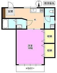 ハイツフルタ 1Kの間取図画像