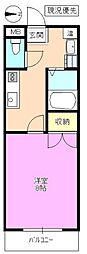 Pプラッツ 1Kの間取図画像
