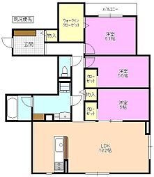 シエル開智 3LDKの間取図画像