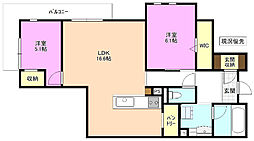 シエル開智 2LDKの間取図画像