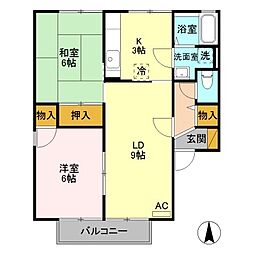 メゾン・マルツA 2LDKの間取図画像