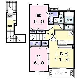 ブルーラグーン1 2LDKの間取図画像