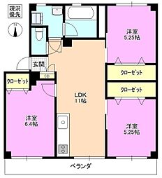 ホワイトフラッツ 3LDKの間取図画像