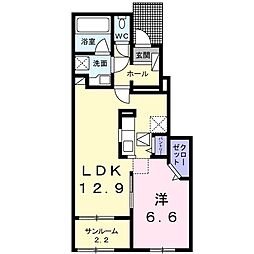 チアザスマツモト 1LDKの間取図画像