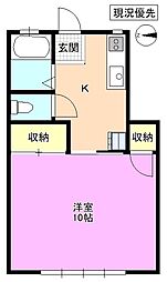 ハッピータウン8 1Kの間取図画像