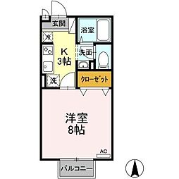 ポート・ヨコヤマ 1Kの間取図画像