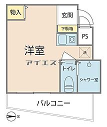 TOP五反野NO3 ワンルームの間取図画像