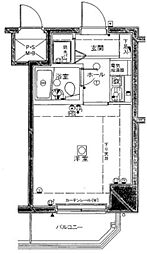 ダイアパレス前橋大友 ワンルームの間取図画像