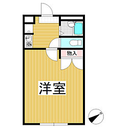 レオパレススミサカ 1階1Kの間取り