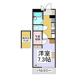 レオパレスグラン　アプリコ 2階1Kの間取り