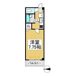 クリアーエクセル 1Kの間取図画像
