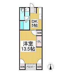 コーポ840 1DKの間取図画像