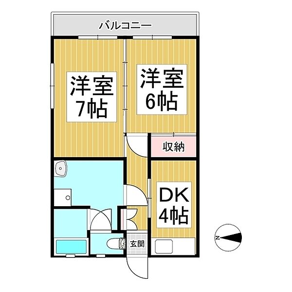 ハイツみやうら1 ｜長野県中野市大字岩船(賃貸アパート2DK・2階・53.00㎡)の写真 その2