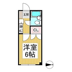 ロッヂーノ高山 2階1Kの間取り