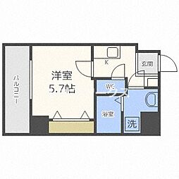 BLUE西長堀 9階1Kの間取り