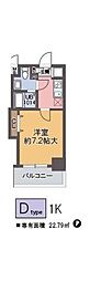 ラグゼ江戸堀 704 7階1Kの間取り