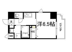 アール大阪グランデ 5階1Kの間取り