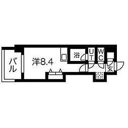 FRONT FIELD Tennoji 11階ワンルームの間取り
