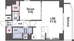 大阪市中央区安堂寺町1丁目マンション 1LDKの間取図画像