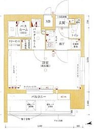 ポルト・ボヌール南堀江ミラージュ 904 9階1Kの間取り