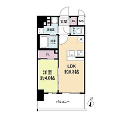 エスリードレジデンス梅田グランゲート 5階1LDKの間取り