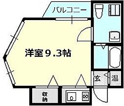 トゥリオーニEBISU 10階1Kの間取り