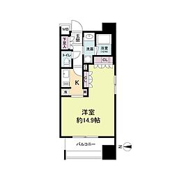 アビティ江坂 13階ワンルームの間取り