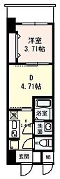 リブネスコート江坂 4階1DKの間取り
