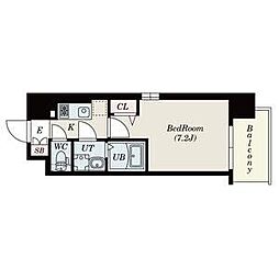 Attirant西三国 3階1Kの間取り