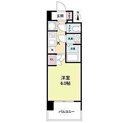 エス・キュート梅田東 12階1Kの間取り