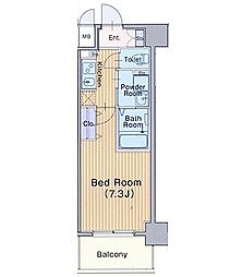 ミュプレ北浜 12階1Kの間取り