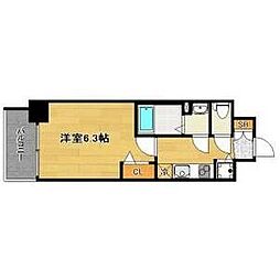 プレサンス高津公園ディオ 410 4階1Kの間取り