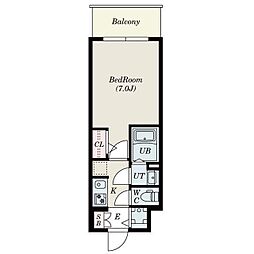 S-RESIDENCE難波大国町Uno 6階1Kの間取り