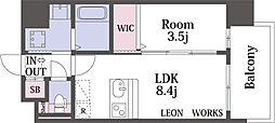 大阪市東成区玉津2丁目マンション 1LDKの間取図画像