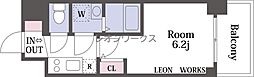 エスリードレジデンス ザ・グラン大阪福島クラス 1Kの間取図画像