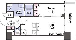 プレサンス天王寺ヴィヴァン 1006 10階1LDKの間取り