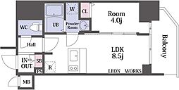 プレサンス北浜オリジン 1LDKの間取図画像