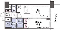 プレサンス京町堀ノース 1LDKの間取図画像
